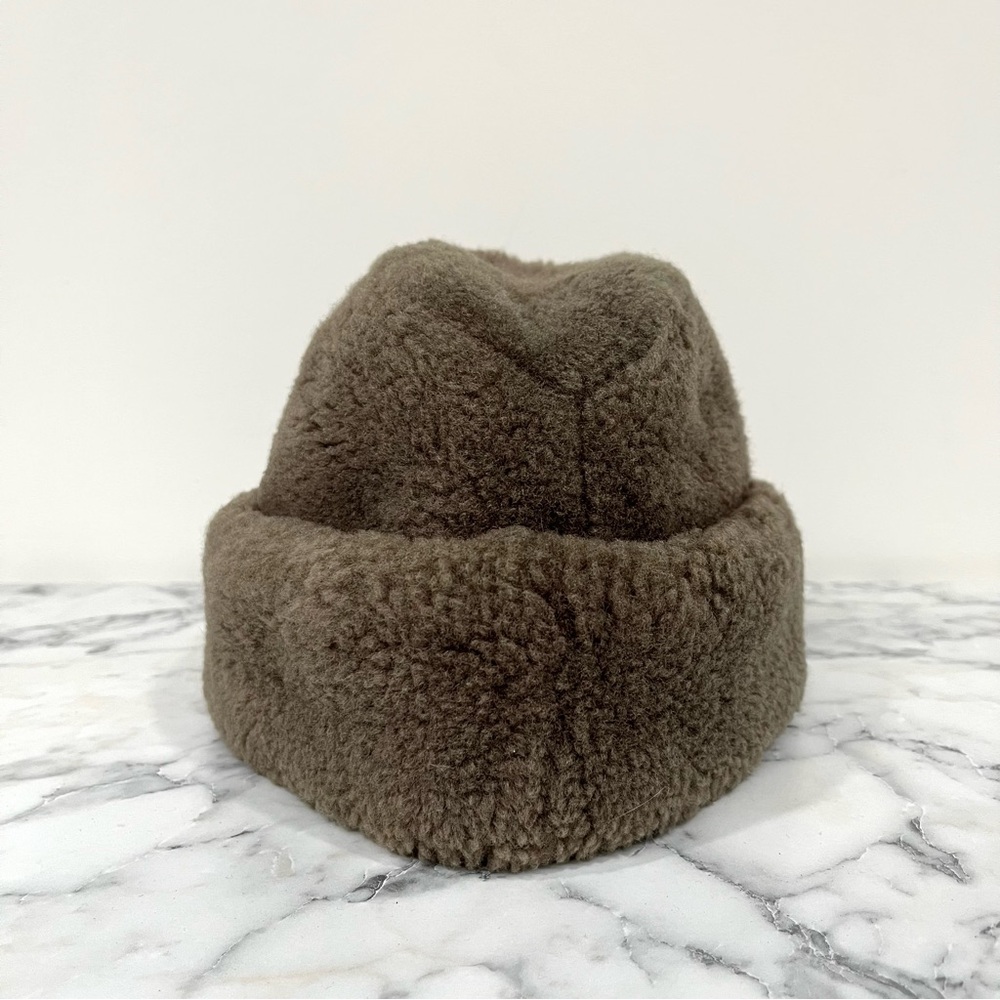 Vintage Brooks Brothers Dyed Mouton Lamb Fisherman’s Hat Boa Toque Beanie Brown
